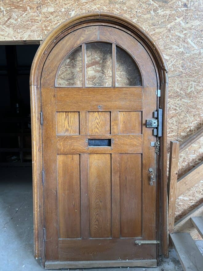 Mid-20th Century Oak Arched Door